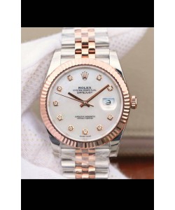 Montre Rolex Datejust 41MM Mouvement Cal.3135 Réplique Suisse en acier 904L cadran perle bicolore