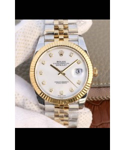 Montre Rolex Datejust 41MM Mouvement Cal.3135 Réplique Suisse en acier 904L cadran perle bicolore