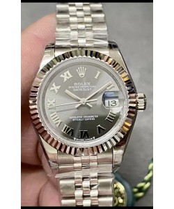 Montre Rolex Datejust Super Clone avec cadran gris et boîtier en acier 28 mm