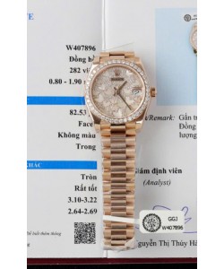 Rolex Datejust Super Clone Mossanites Cadran papillon 31 mm Montre en or rose 