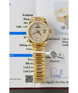 Montre Rolex Datejust Super Clone Mossanites Cadran Papillon 31 mm Or Jaune