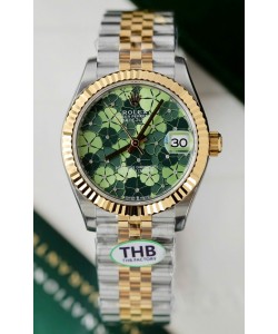 Montre Rolex Datejust Cal.3235, mouvement Super Clone, bicolore or jaune, cadran à motifs, 31 mm