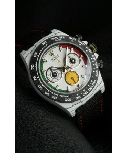 Montre Rolex Daytona DiW Ferrari Édition Cadran Blanc - Boîtier léger en carbone forgé