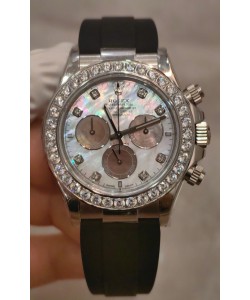 Rolex Daytona Super Clone, boîtier en acier, mouvement Cal. 4131, lunette personnalisée en saphirs