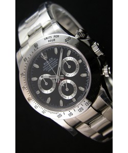 Montre Rolex Cosmograph Daytona 116520 Cadran Noir Mouvement Original Cal.4130 — Montre en acier ultime 904 L 