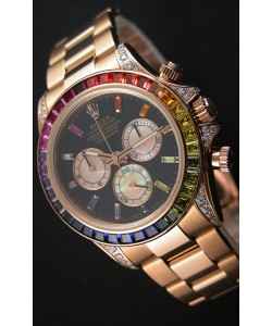 Montre Rolex Cosmograph Daytona 116595RBOW Rverose Mouvement Cal.4130 Répliquée à l’identique 1:1