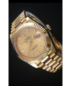 Rolex Day-Date Or Jaune Montre Réplique 40MM Mouvement Suisse 2836-2