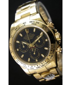 Rolex Cosmograph Daytona 116528 Or Jaune Mouvement Original Cal.4130- Montre Amélioré Ultime Acier 904L