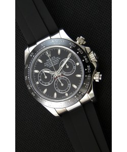 Rolex Cosmograph Daytona cadran noir Mouvement Original Cal.4130- Montre Ultime Acier 904L