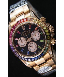 Rolex Cosmograph Daytona 116595RBOW Or rose 1:1 Miroir Cal.4130 Mouvement - Montre Ultime Acier 904L