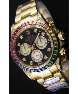 Rolex Cosmograph Daytona 116598 Or Jaune 1:1 Miroir Cal.4130 Mouvement - Montre Ultime Acier 904L