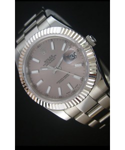Réplique de montre Rolex Datejust Japanese - Cadran gris en 41MM avec bracelet huitre