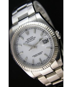 Réplique de montre Rolex Datejust Japanese - Cadran blanc en 36MM avec bracelet huitre