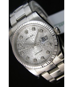 Réplique de montre Rolex Datejust Japanese - Cadran argenté en 36MM avec bracelet huitre