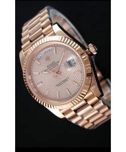 Réplique de montre Rolex Day Date Japonaise - Boîtier or rose et cadran or 40MM