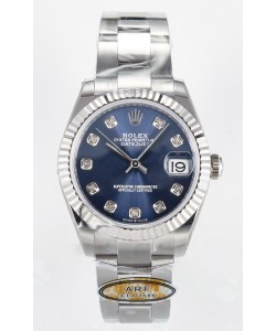 Montre Rolex Super Clone Datejust ETA 2688 Mouvement 31MM Acier inoxydable Cadran Bleu Diamants 