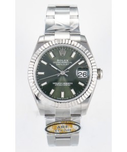 Montre Rolex Super Clone Datejust Mouvement ETA 2688 Boîtier acier inoxydable 31MM Cadran vert