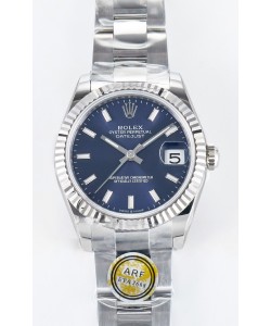 Montre Rolex Super Clone Datejust ETA 2688 Mouvement 31MM Acier inoxydable Cadran Bleu 