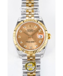 Rolex Super Clone Datejust ETA 2688 Mouvement 31MM Boîtier et cadran en or jaune bicolore 