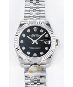 Montre Rolex Super Clone Datejust ETA 2688 Mouvement 31MM Acier inoxydable Cadran Noir 