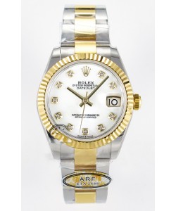 Rolex Super Clone Datejust ETA 2688 Mouvement 31MM Or Jaune Deux tons Cadran Peau