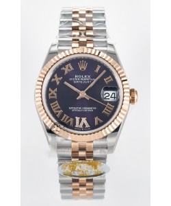 Rolex Super Clone Datejust ETA 2688 Mouvement 31MM Or Rose bicolore Suisse Cadran violet