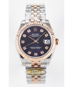 Rolex Super Clone Datejust ETA 2688 Mouvement 31MM or rose bicolore cadran violet suisse