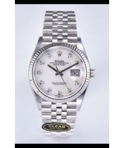 Rolex Datejust 126234 36MM Réplique Suisse en Acier 904L avec Cadran Blanc Perlé, Réplique Miroir 1:1