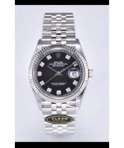 Rolex Datejust 126234 36MM Réplique Suisse en Acier 904L Cadran Noir, Réplique Miroir 1:1