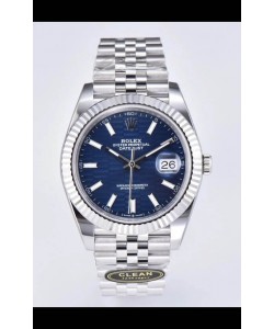 Rolex Datejust Mouvement Cal.3235 Réplique miroir 1:1 en acier 904L 41MM - Cadran bleu à motif cannelé