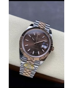 Rolex Datejust 126331 41MM ETA3235 72 Hours Power Cadran Brun Jubilé Réplique 1:1 en Or Rose Acier 904L