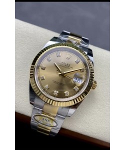 Rolex Datejust M126333 41MM ETA3235 72 Hours Power Cadran Or Diamants Réplique 1:1 Or Jaune Acier 904L
