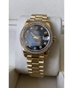 Rolex Datejust M278248 31MM Réplique Suisse en Or - Cadran Bleu Perlé Qualité Miroir 1:1