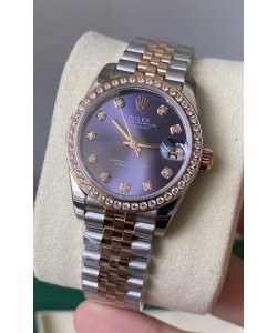 Rolex Datejust M278381RBR 31MM réplique suisse en or rose bicolore - cadran bleu Qualité miroir 1:1