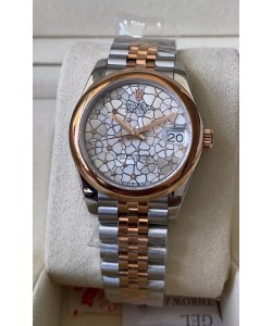 Rolex Datejust M278381RBR 31MM Réplique Suisse Or Rose bicolore - Motif floral Cadran Qualité miroir 1:1