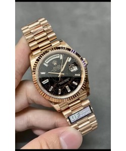 Rolex Day Date Presidential Montre en or rose 18 carats 40 mm - Cadran Eisenkiesel Qualité miroir 1:1