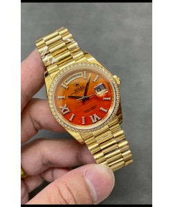 Rolex Day Date Montre en or jaune 18 carats Cornaline 36 mm - Réplique de montre 1:1 
