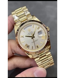 Rolex Day Date Presidential Montre en or rose 18K 40MM - Cadran en acier, Qualité miroir 1:1