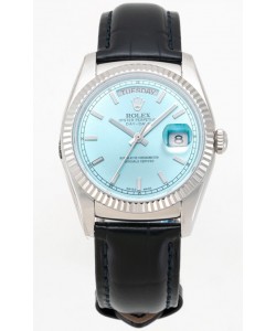 Rolex Day Date 904L Montre boîtier acier cadran bleu glacier 36MM - Qualité miroir 1:1