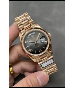Rolex Day Date Présidentielle Montre en or rose 18 carats 40 mm - Cadran brun Qualité miroir 1:1