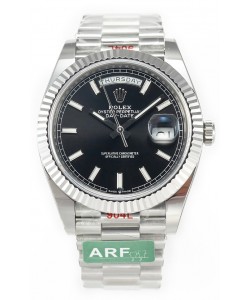 Montre Rolex Day date présidentielle en acier inoxydable cadran noir 40MM - Qualité 1:1