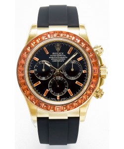 Rolex Daytona Super Clone Daytona Boîtier or jaune Cadran noir avec lunette saphir 