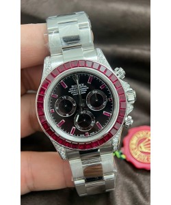 Rolex Daytona Super Clone Or Blanc Boîtier Cadran Marron Mouvement Cal.4131 Montre Lunette Saphirs Personnalisée