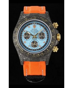 Rolex Daytona Super Clone Montre Cadran Bleu Boîtier Carbone Noir Réplique 1:1