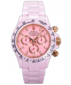 Rolex Daytona Montre à bracelet céramique rose avec mouvement Cal.4130 Réplique Miroir