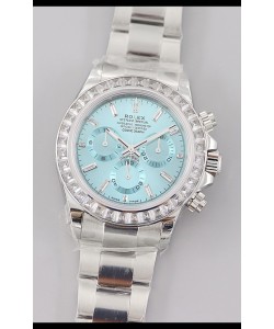Rolex Cosmograph Daytona ICE Cadran Bleu Lunette Diamants Mouvement Cal.4130 - Montre Acier 904L 
