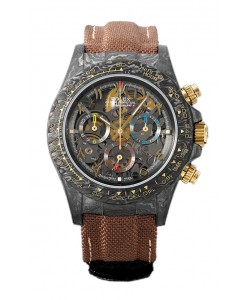 Montre Rolex Daytona DiW Skeleton Carbon Edition - Boîtier en carbone forgé Bracelet marron Réplique 1:1 