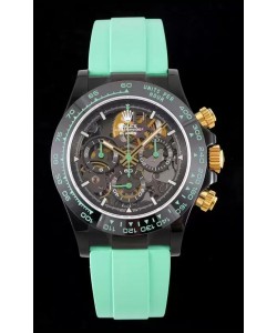 Rolex Daytona Blaken Vert Réplique Suisse 1:1 Cadran Squelette Mouvement Cal.4130