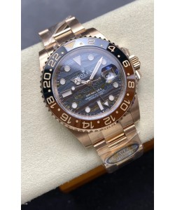 Rolex GMT Masters II Super Clone 126715CHNR Or Rose Cadran Fer Tigre Réplique Montre Suisse