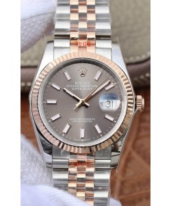 Montre Rolex Datejust 36MM Mouvement ETA-3135 Réplique Suisse en 904L cadran gris deux tons